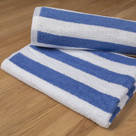 Blue Cabana Stripe Pool Towel